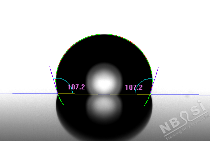 Laplace-Young方法計算接觸角值結(jié)果